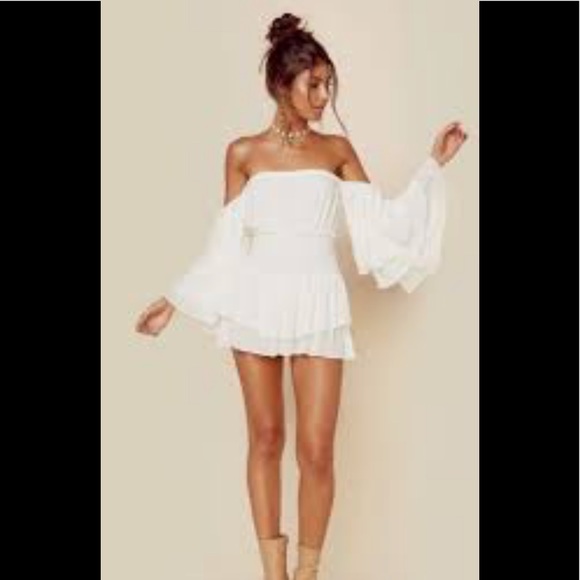 Blue Life Dresses & Skirts - Blue Life white off the shoulder romper size XS